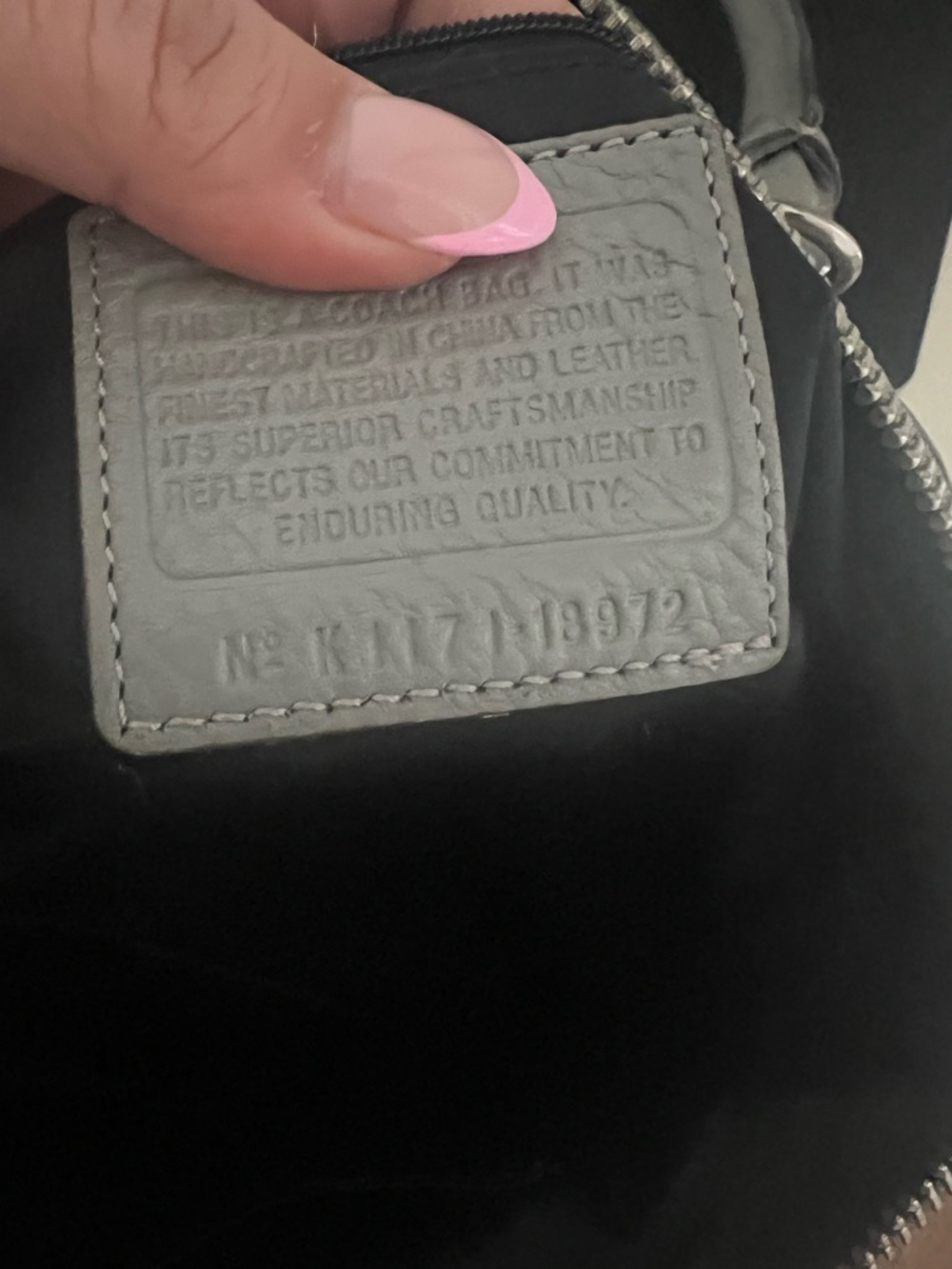 Coach Pebbled Leather Satchel in Light Gray - Picture 4 of 8